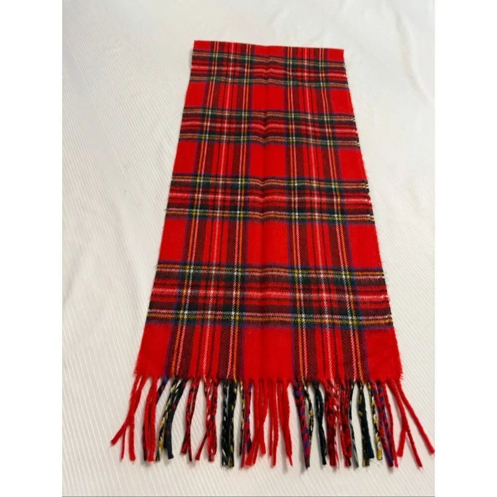 Christian Dior Monsieur Red Plaid Scarf